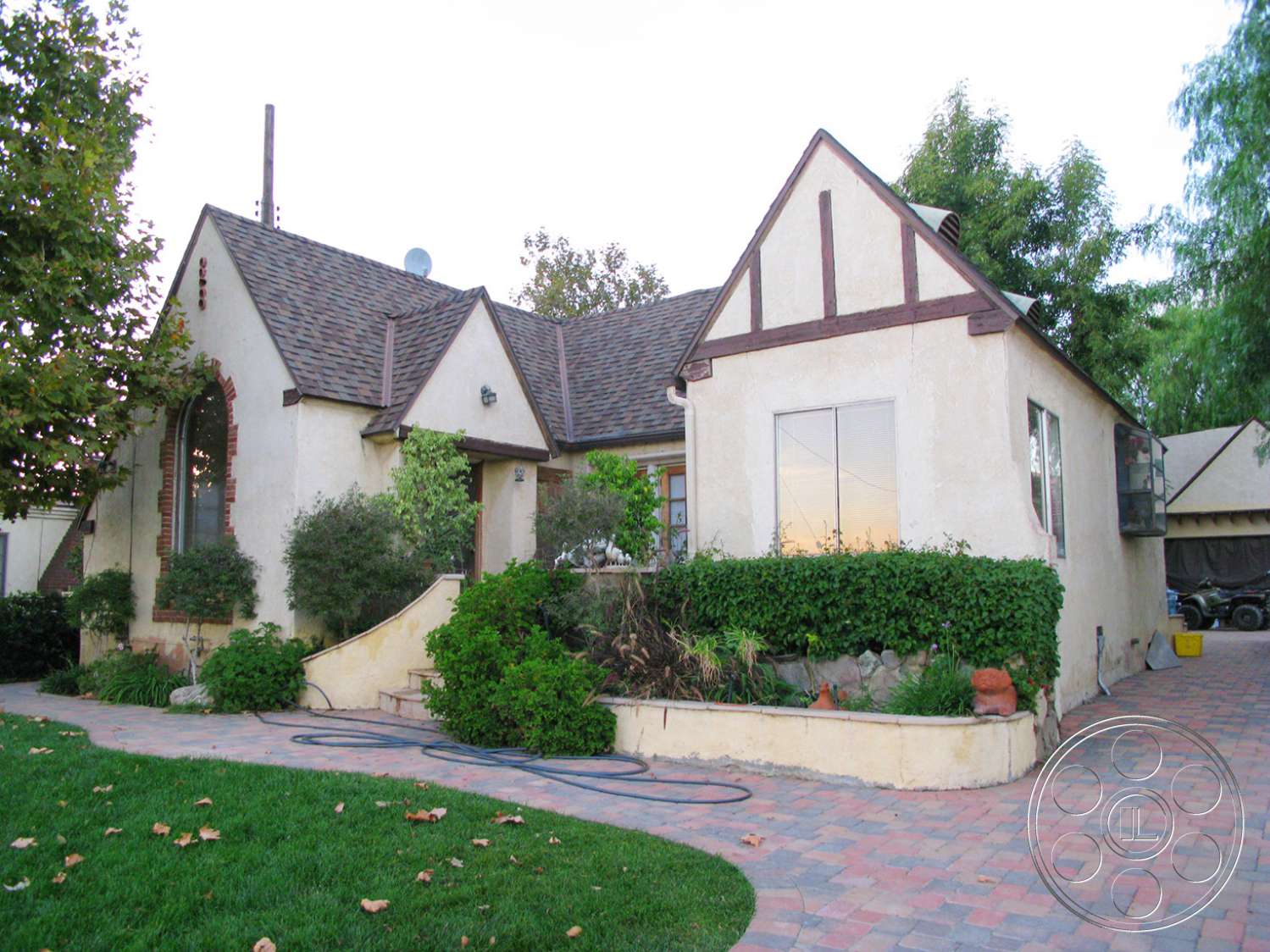 Ranch 6 - flagstone, path, walkway, grass, roof